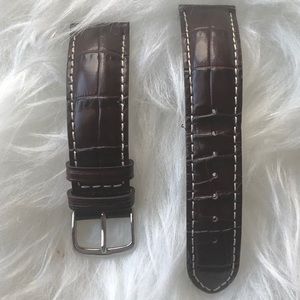 -Brown Hadley Roma Genuine Leather Watch Band.